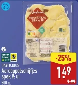 Aanbieding: Aardappelschijfjes spek & ui