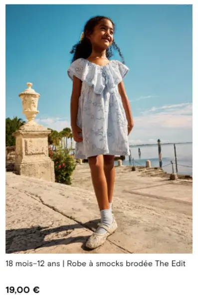 Offre: Robe à smocks brodée The Edit