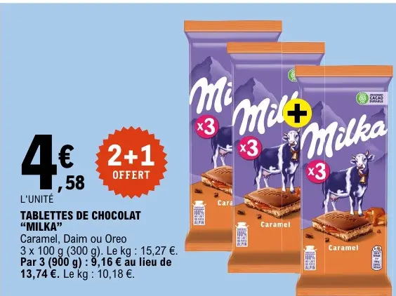 Promotie: Tablettes de chocolat