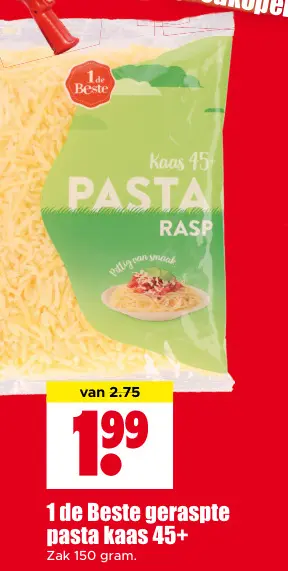 Aanbieding: Geraspte pasta kaas 45+