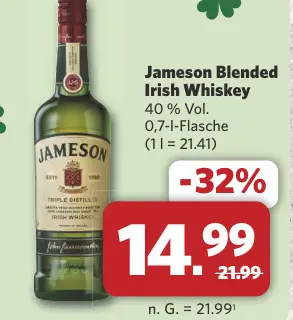 Aanbieding: Jameson Blended Irish Whiskey