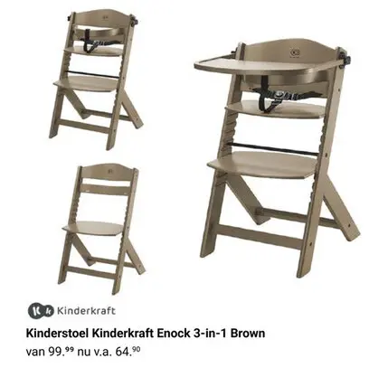 Aanbieding: Kinderstoel Kinderkraft Enock 3-in-1 Brown