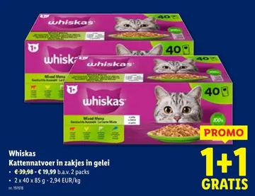 Aanbieding: Whiskas Kattennatvoer in zakjes in gelei