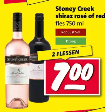 Aanbieding: Stoney Creek shiraz rosé of red