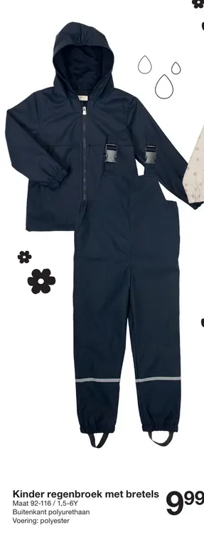 Aanbieding: Kinder regenbroek met bretels