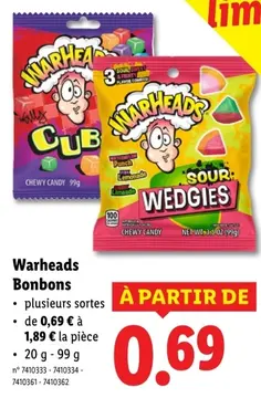 Offre: Warheads Bonbons
