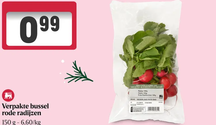 Promotie: Verpakte bussel rode radijzen