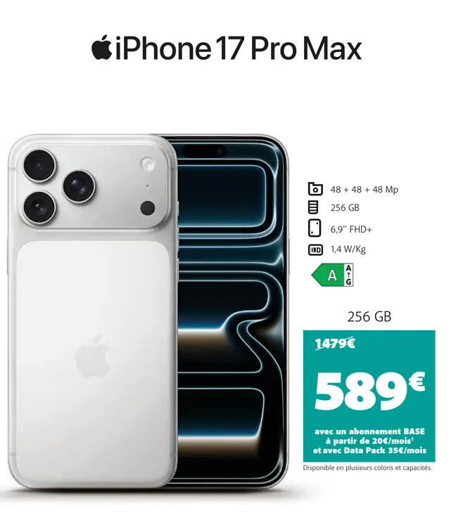 Offre: iPhone 17 pro max