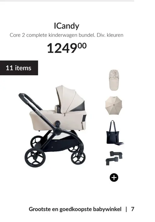 Aanbieding: ICandy Core 2 complete kinderwagen bundel