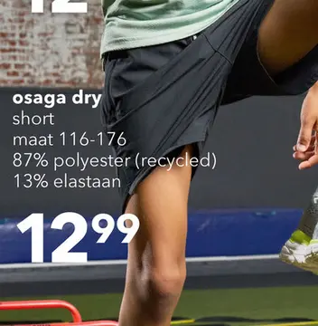Aanbieding: Osaga Dry kinder sportshort zwart