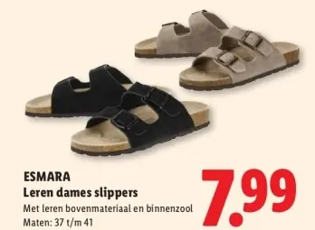 Aanbieding: Leren dames slippers