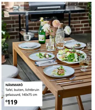 Aanbieding: NÄMMARÖ Tafel, buiten, lichtbruin gelazuurd
