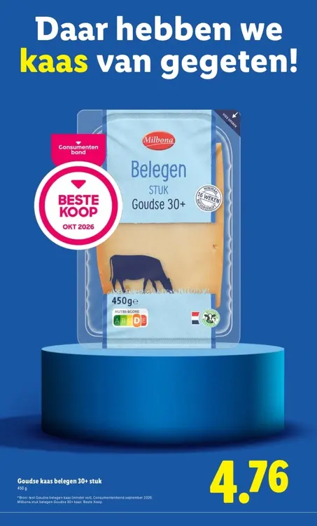 Aanbieding: Goudse kaas belegen 30+ stuk