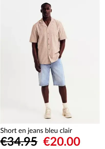 Offre: Short en jeans bleu clair