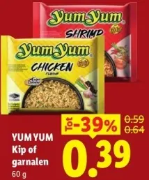 Aanbieding: Kip of garnalen noodles