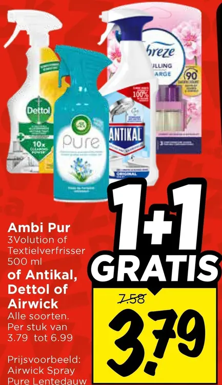 Aanbieding: 3Volution of textielverfrisser of Antikal, Dettol of Airwick