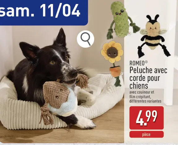 Offre: Peluche avec corde pour chiens