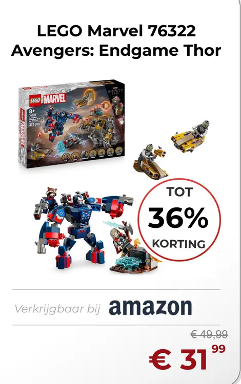 Aanbieding: LEGO Marvel 76322 Avengers: Endgame Thor