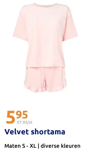 Aanbieding: Velvet shortama