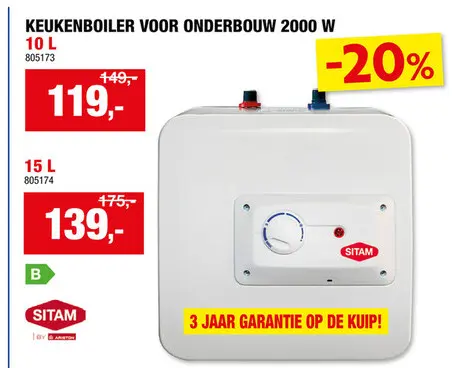 Promotie: Keukenboiler voor onderbouw