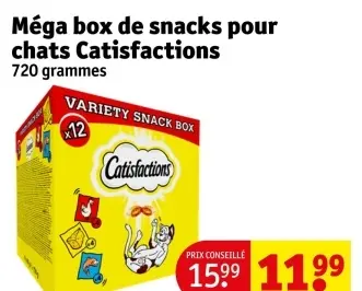 Offre: Mega box de snacks pour chats Catisfactions
