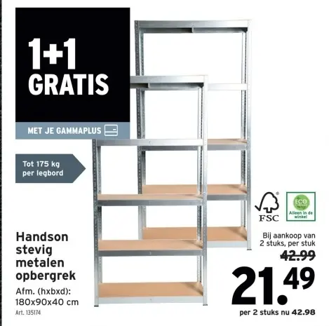 Aanbieding: Handson stevig metalen opbergrek