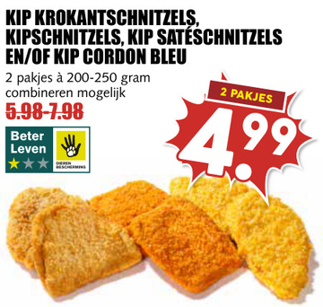 Aanbieding: KIP KROKANTSCHNITZELS, KIPSCHNITZELS, KIP SATÉSCHNITZELS EN/OF KIP CORDON BLEU