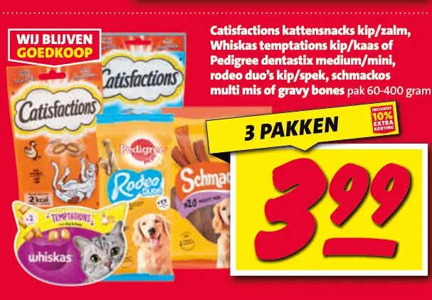 Aanbieding: Hondenvoer, kattenvoer en snacks voor honden en katten