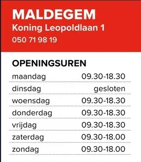 Promotie: Openingsuren Maldegem