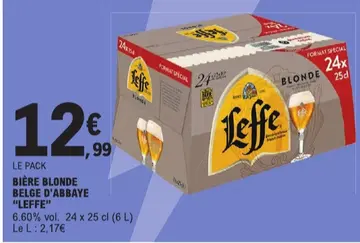 Offre: BIÈRE BLONDE BELGE D'ABBAYE "LEFFE"