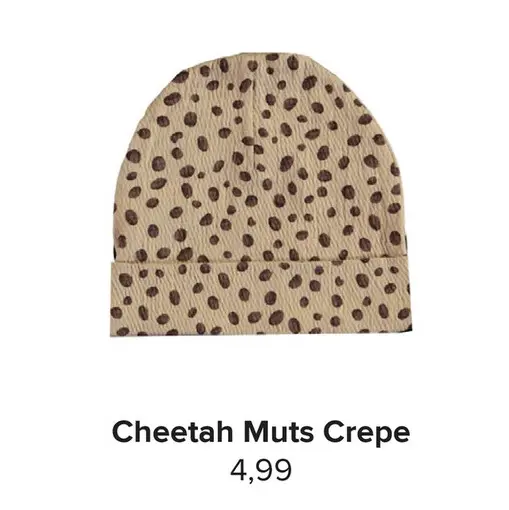 Aanbieding: Cheetah Muts Crepe