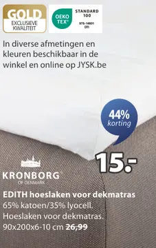 Aanbieding: EDITH hoeslaken voor dekmatras
