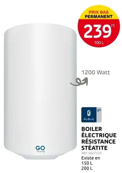 Offre: Boiler électrique résistance stéatite