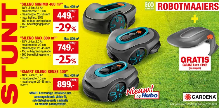 Promotie: Sileno Minimo 400 robotmaaier 18V Li-Ion 400m²