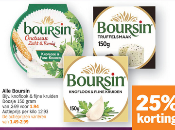 Aanbieding: Boursin knoflook & fijne kruiden