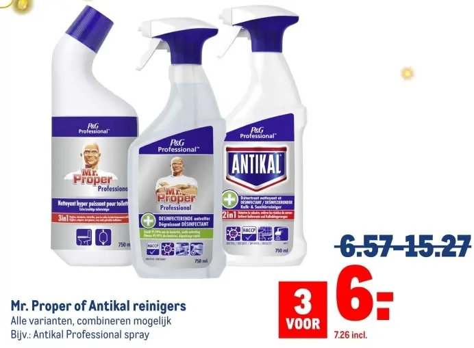 Aanbieding: Mr. Proper of Antikal reinigers