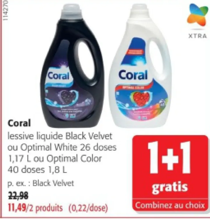Offre: lessive liquide Black Velvet ou Optimal White