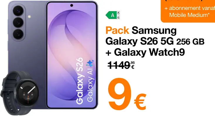 Promotie: Galaxy S26 5G 256 GB + Galaxy Watch9