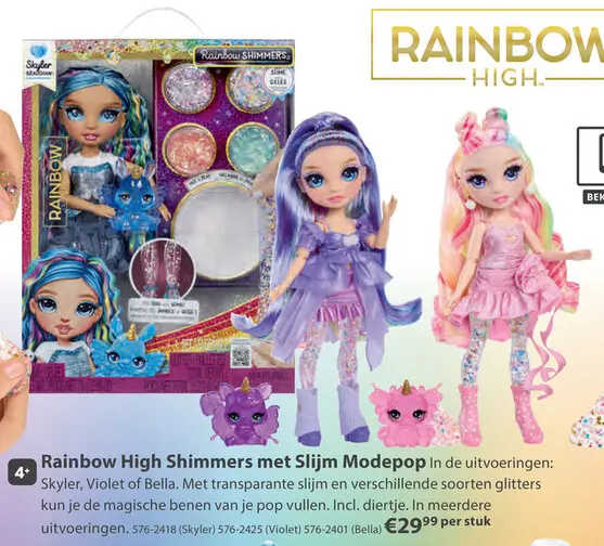 Aanbieding: Rainbow High Rainbow Shimmers With Slime Fashion Doll Skyler (Blue)
