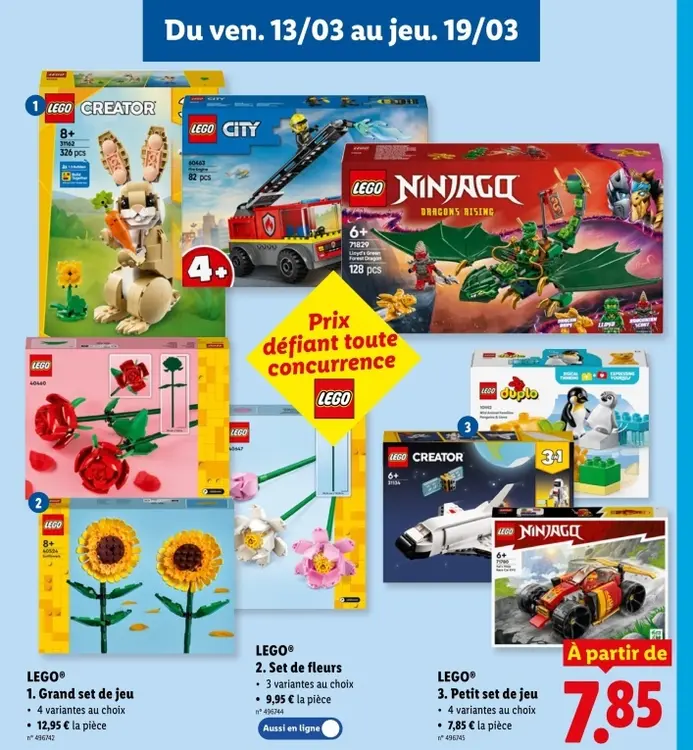 Offre: Grand set de jeu, set de fleurs ou petit set de jeu
