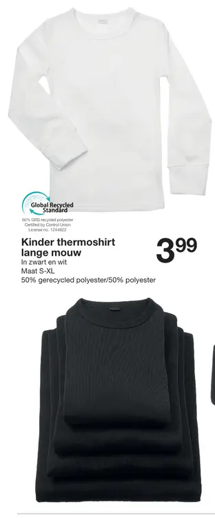 Promotie: Kinder thermoshirt lange mouw