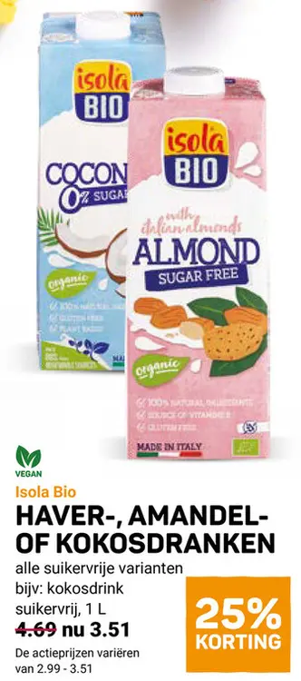 Aanbieding: Haver-, amandel- of kokosdranken