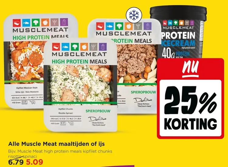 Aanbieding: Alle Muscle Meat Maaltijden of ijs