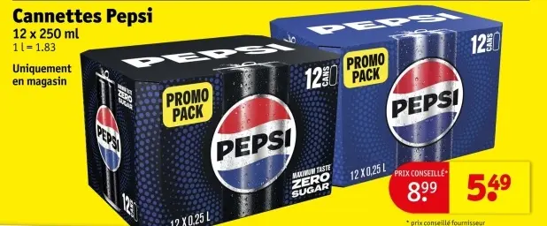 Offre: Cannettes Pepsi