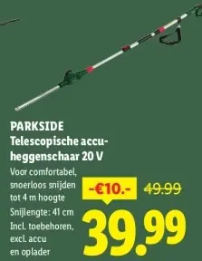 Aanbieding: Telescopische accu-heggenschaar 20 V