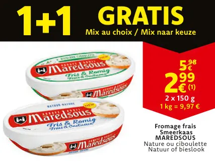 Offre: Fromage frais / Smeerkaas
