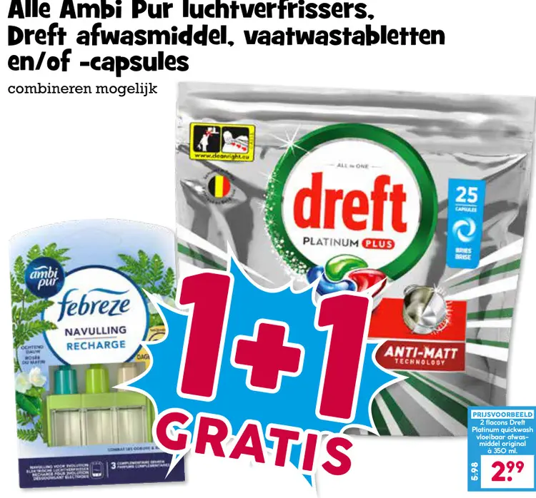 Aanbieding: Ambi Pur luchtverfrissers, Dreft afwasmiddel, vaatwastabletten en/of -capsules