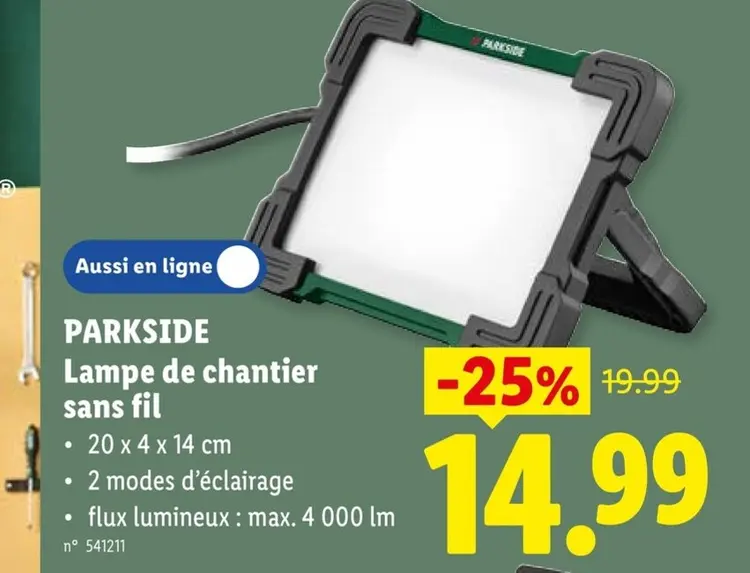 Offre: Lampe de chantier sans fil
