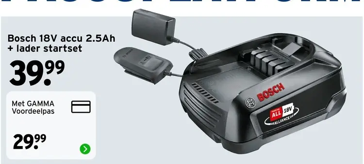 Aanbieding: 18V accu 2.5Ah + lader startset