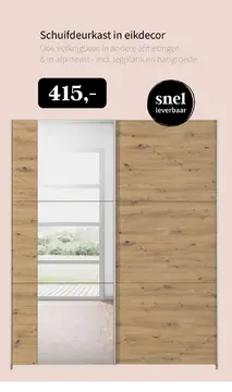 Aanbieding: Schuifdeurkast in eikdecor